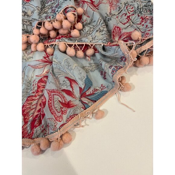 Z & V Flowy Floral Tassel Dress Nighty With Adjustable Straps & Pom-Pom Trim - Picture 9 of 9